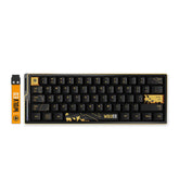 ATK EDGE 60 HE Esports keyboard in black with gold accents, wolf graphics, and "WOLVES" wristband.
